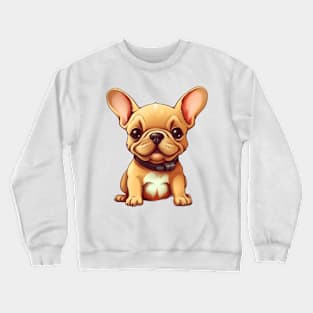 Cute Cartoon Fawn French Bulldog Puppy Crewneck Sweatshirt